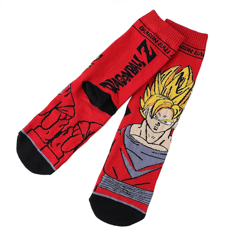 Аниме Dragon Ball Z носки для косплея Супер Saiyan Sun Goku хлопковые чулки Prop Аксессуары мужские носки средней длины