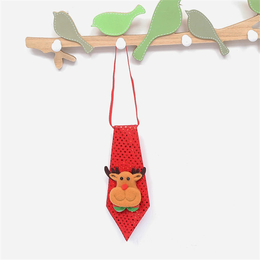 4 шт./компл. Рождество галстук Блёстки Санта Клаус снеговик оленей медведь