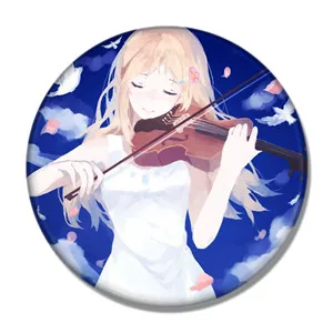 ZXFJXR 58 мм ваша лежа в апреле значок Miyazono Kaori Arima Kousei брошь на рюкзак деко анимация