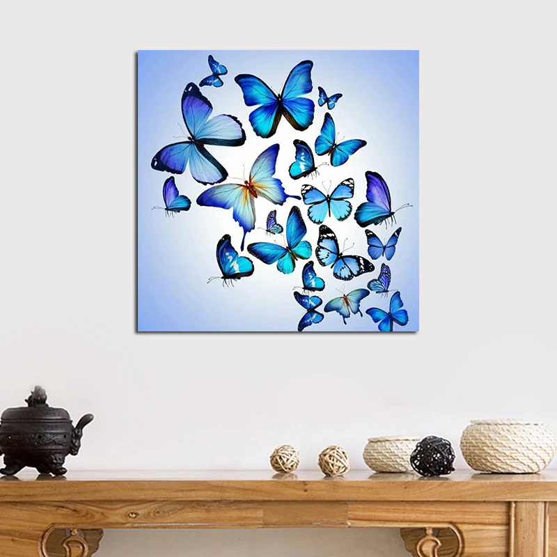 5D Diy Diamond Painting Cartoon Animal Butterfly Cross Stitch Square Mosaic Craft Embroidery Paintings On - 5D Мозаика из алмазной живописи Diy с изображением мультяшных животных бабочек крестиком на квадратной основе.