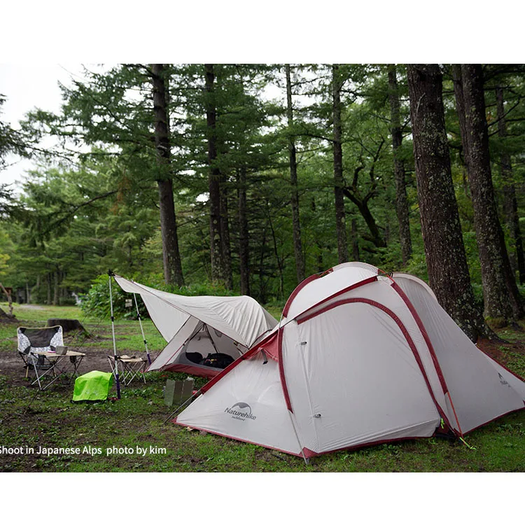 Naturehike Hiby семейный тент 20D силиконовая ткань водонепроницаемый Двухслойный 3 человека 4 сезона палатка одна комната один зал