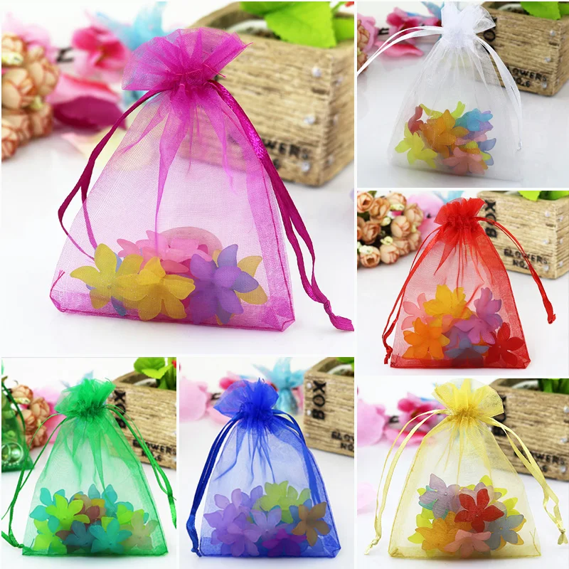 

Hotsale 500Pcs/Lot 11x16cm Multicolor Oganza Bags Wedding Favors Gift Bag Boutique Cosmetics Gift Packaging Bag Jewelry Pouches
