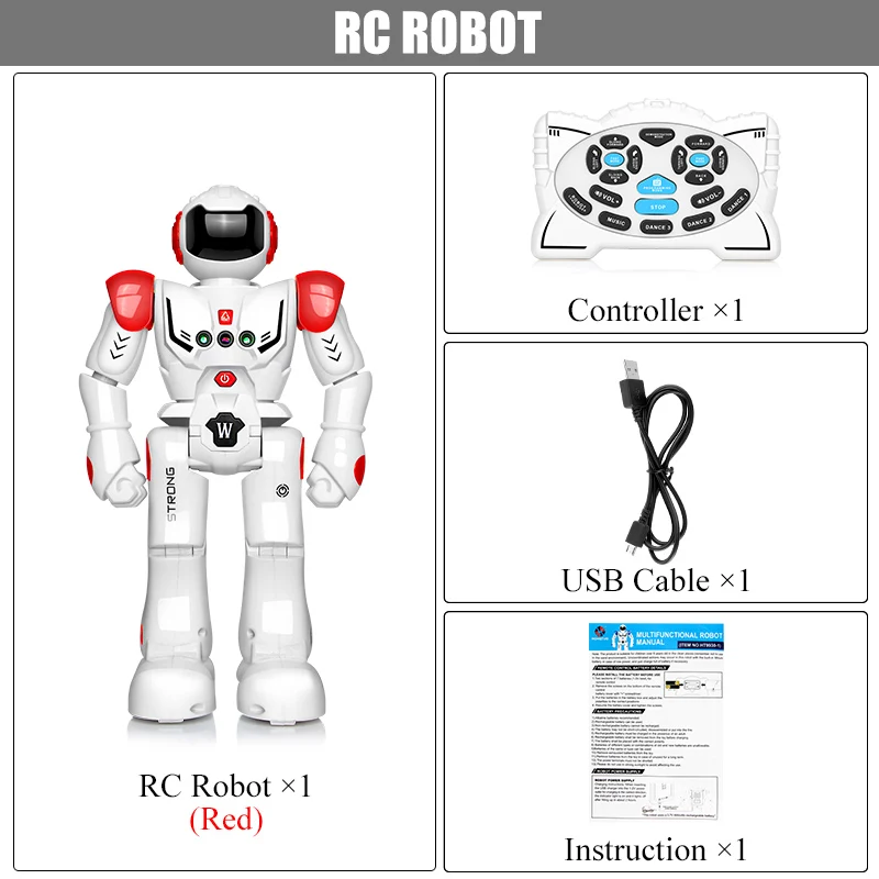 Red DODOELEPHANT RC умный робот удаленного Управление робот игрушка фигурку с жест Функция Игрушки для мальчиков детей подарок на день рождения - Цвет: Red