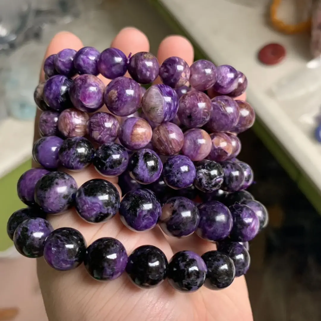 Браслет с бусинами из драгоценных камней charoite ювелирные изделия натуральных