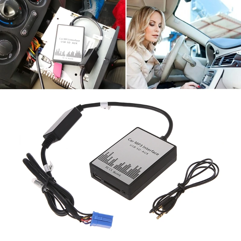 車のスタイリング Usb Sd Aux 車 Mp3 音楽ラジオデジタル Cd チェンジャー Adapte ルノー 8pin クリオ自動車エレクトロニクス Leather Bag