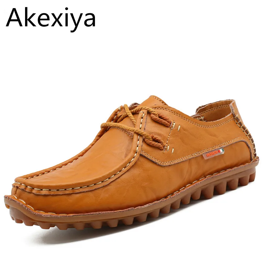 Akexiya Марка Мода Дышащая Мужчины Повседневная Обувь Мягкие Из Натуральной Кожи