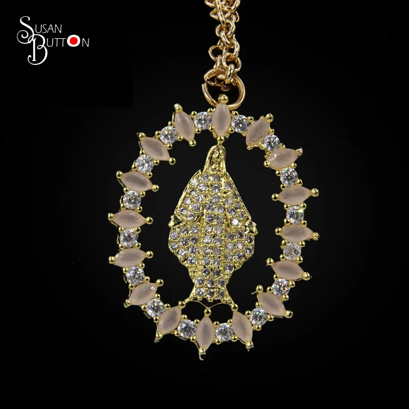Graceful Gold Color Virgin Mary Pendant Free Chain Necklace Jewelry for Men Women | Украшения и аксессуары