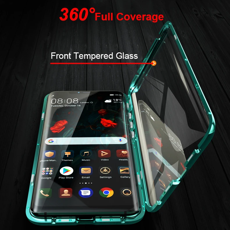 360 Полное покрытие корпуса Магнитный чехол для huawei Mate 20 Pro противоударный