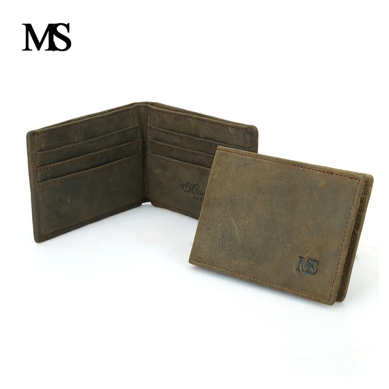 MS высококачественный мужской кошелек из натуральной кожи мини для мужчин