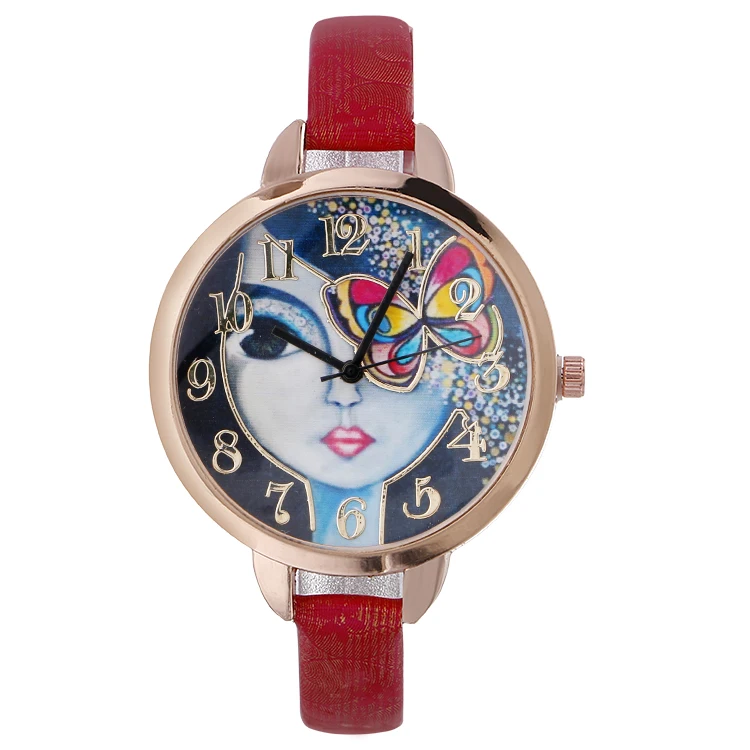 Кожаные женские часы-браслет с бабочкой для девушек часы Qaurtz модные роскошные reloj
