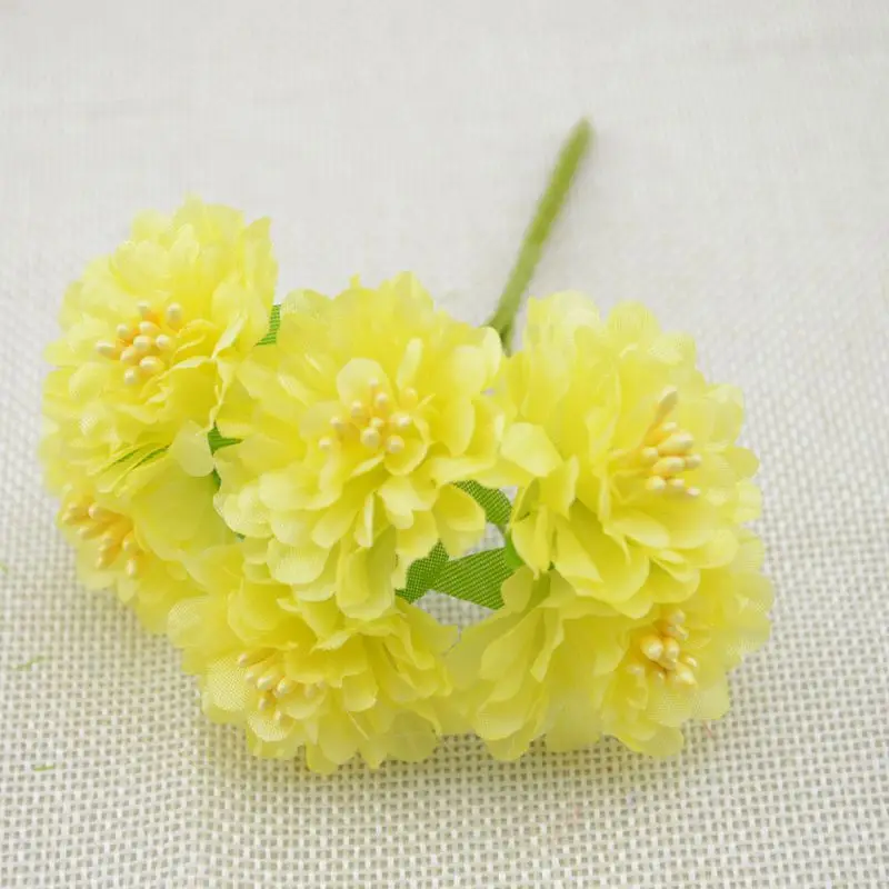 

Искусственные цветы, искусственные шелковые цветы, искусственный букет для дома, сада, свадьбы, автомобиля, корсажное украшение, поделки, растения, Рождественская гирлянда, 6 шт.