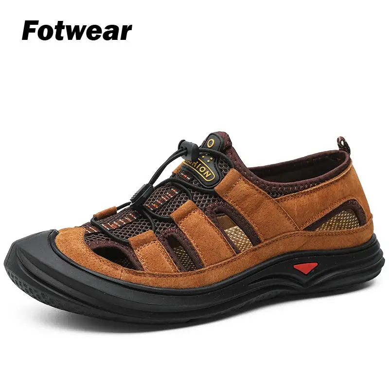 Fotwear/мужские сандалии Повседневная обувь Уличные Кожаные Верхние особенности