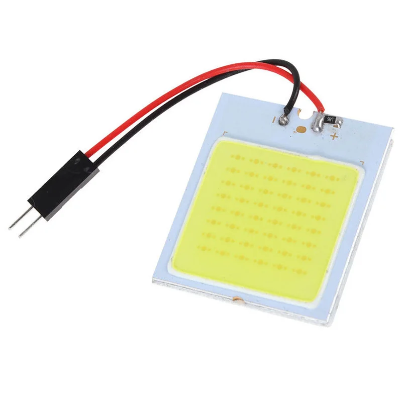 10 шт./лот 12V 6ВТ 48SMD COB светодиодный салона Купол Панель T10 гирлянда светильник