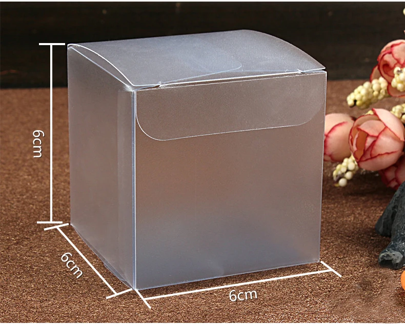 50 шт 6*6*6 см Матовая коробка пластик ПВХ прозрачная подарка Коробки для ювелирных