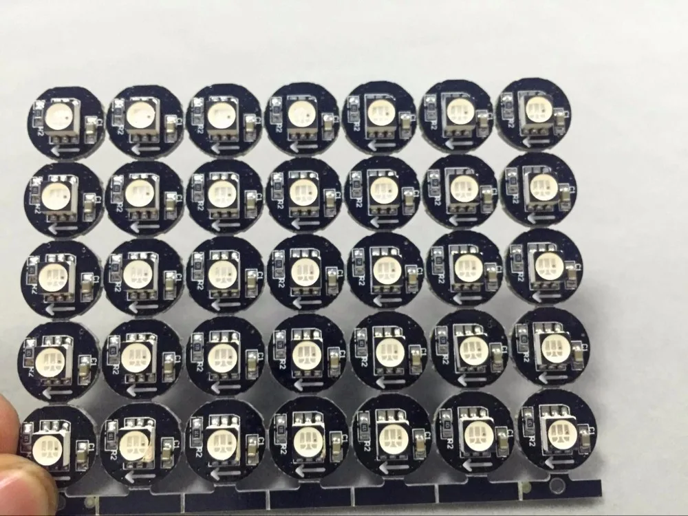 DC5V WS2811 5050 SMD адресуемых пикселей PCBA 1 шт. LED Размер: 10 мм диаметр 0 24 Вт Черный PCB|led