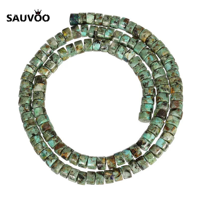 

SAUVOO 110pcs/strand Natural African Bead Stone Beads Dia 5.5mm Loose Spacer Charm Beads DIY Jewelry Making Accessories