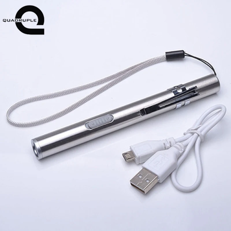 Четырехместный USB Перезаряжаемый светодиодный фонарик высокого качества Мощный