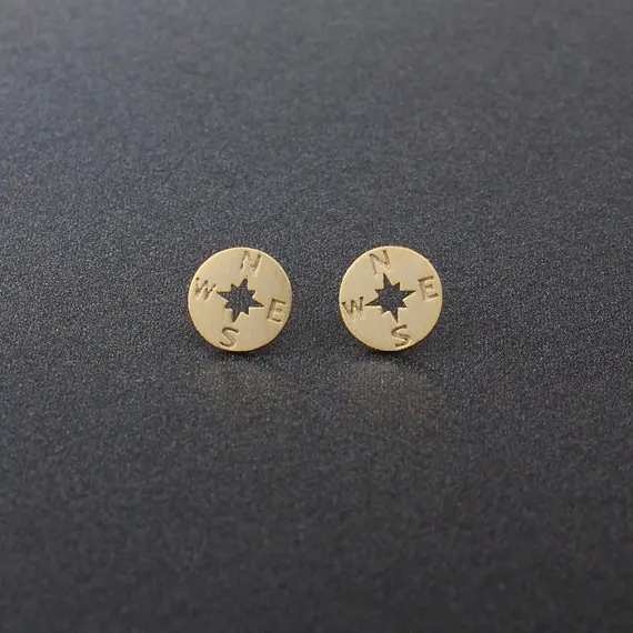 Yiustar серебро и розовое colorcompass Серьги гвоздики для Для женщин E092|fashion stud earrings|stud