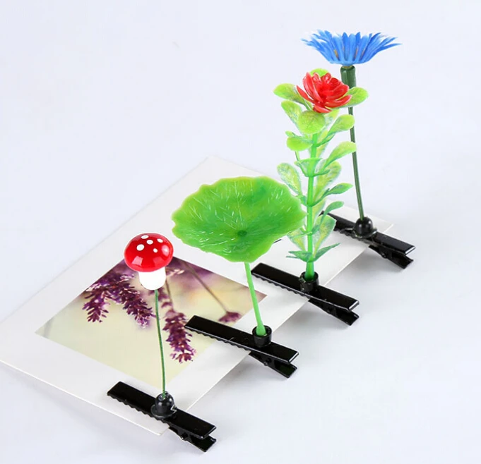 12 шт. По мелкому опту прекрасный заколки для волос с цветами детские бутон трава