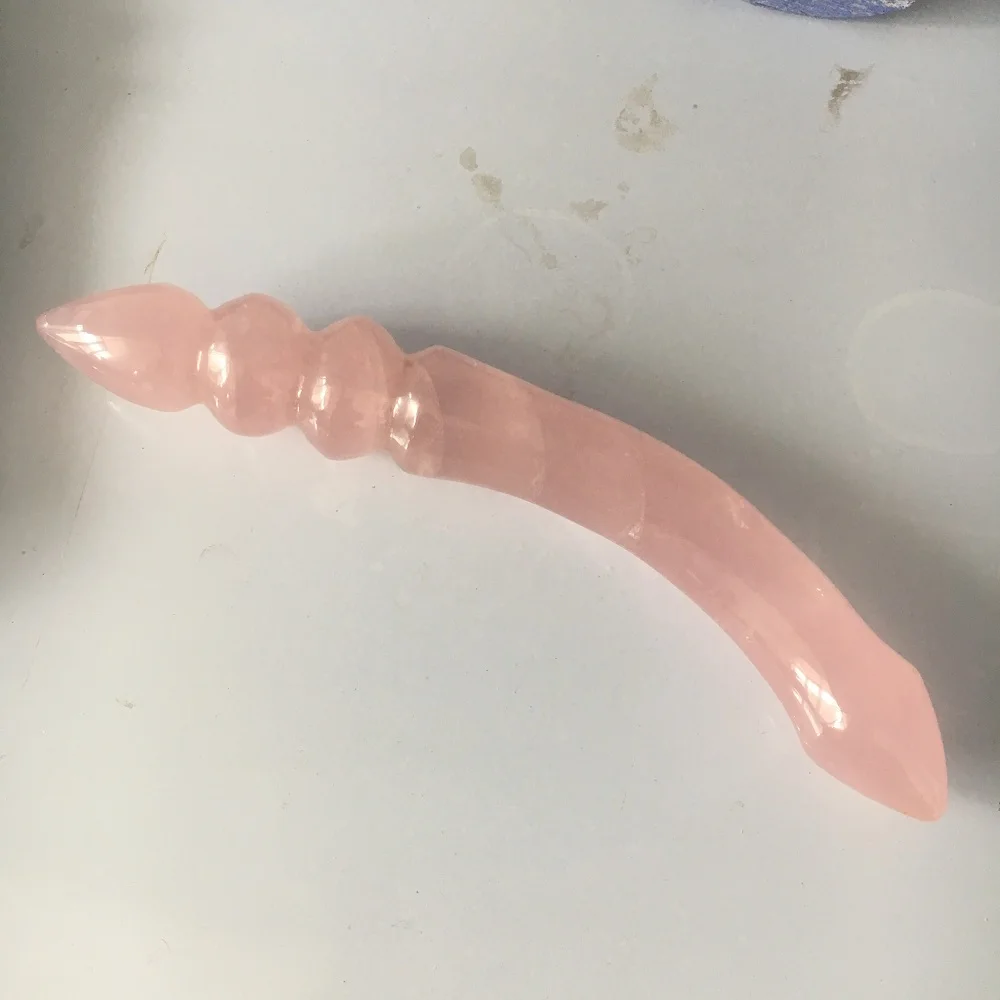 rose quartz Натуральный камень Кристальный массаж палочка розовые стразы из розового кварца обсидиан Массажная палочка Релаксация точка заживление - Цвет: rose quartz