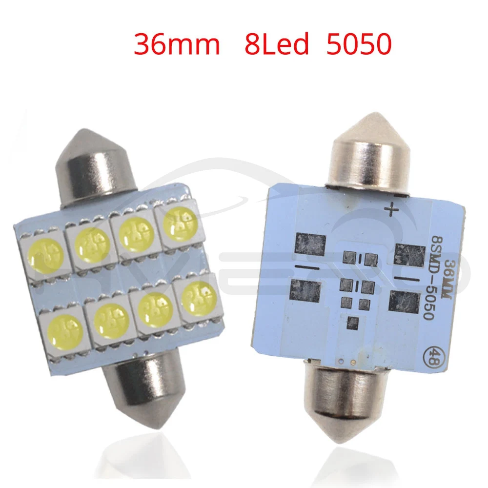 2X белый яркий 31 мм 36 мм 39 мм 41 мм 8 SMD 5050 парковочный светодиодный авто светодиодный C5W C10W гирлянда для салона купольный светильник лампа для чтения дверная лампа