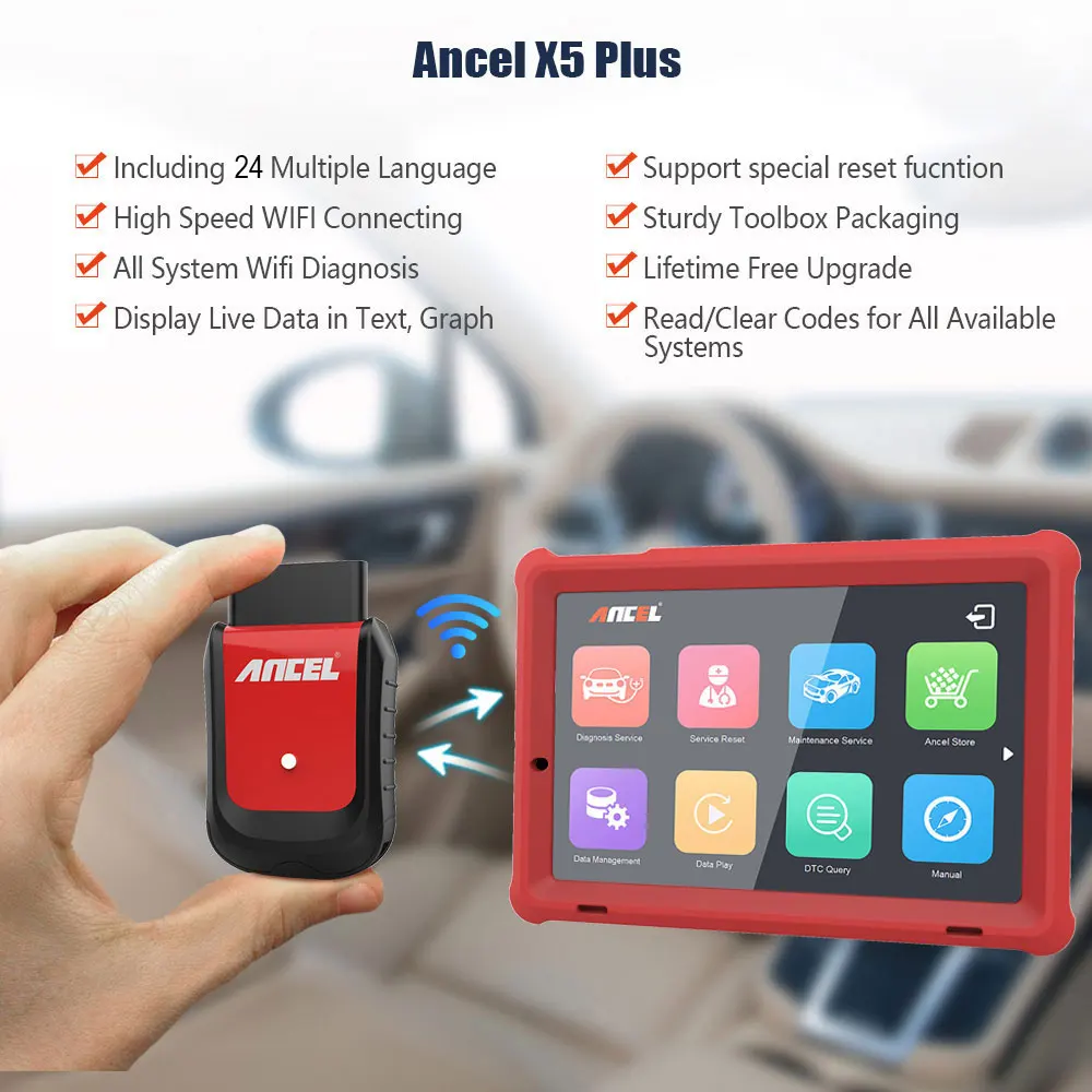 OBD2 WiFi Автомобильный сканер ANCELX5 профессиональная полная система автомобильный