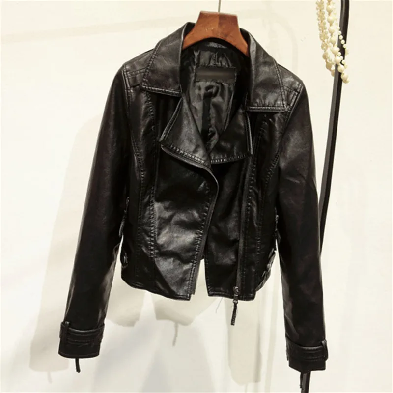 Кожаная женская куртка новинка 2019 куртка-бомбер из искусственной кожи тонкая
