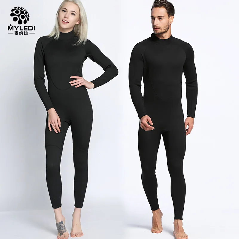 Полностью черный Водонепроницаемый Пляжный гидрокостюм 2 мм с защитой от холода