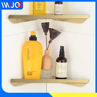 bathroom shelf organizer brushed gold stainless steel bathroom shelves shower storage rack wall mounted wc shampoo corner basket