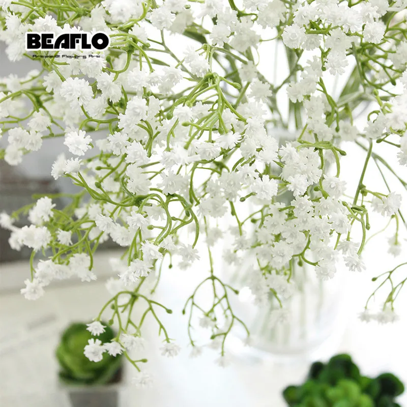 White 5 шт. DIY искусственный ребенок дыхание цветок Гипсофила поддельные силиконовые растения для свадьбы дома отеля вечерние украшения 3 цвета - Цвет: White