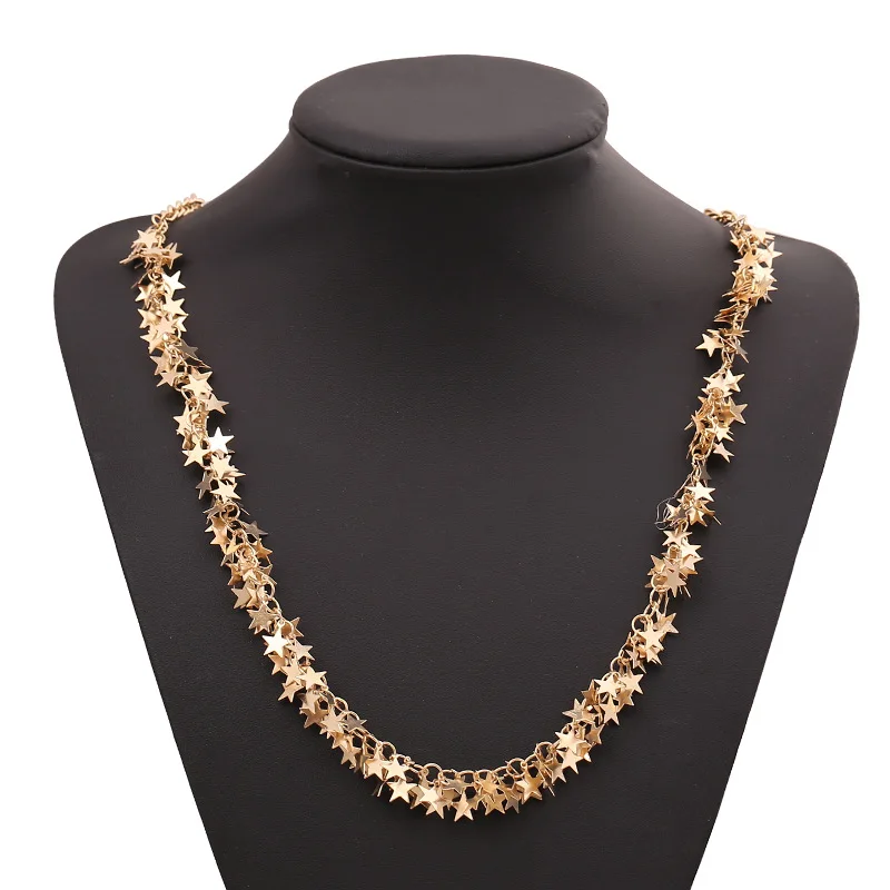 Модное женское длинное ожерелье LZHLQ со звездами модное металлическое простое