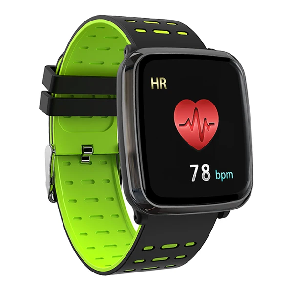 Black-Green Бег скорость ЭКГ PPG здоровья Смарт-часы IP67 водонепроницаемый спортивные часы сердечного ритма кровяного давления мониторинг для мужчин и женщин Smartwatch - Цвет: Black-Green