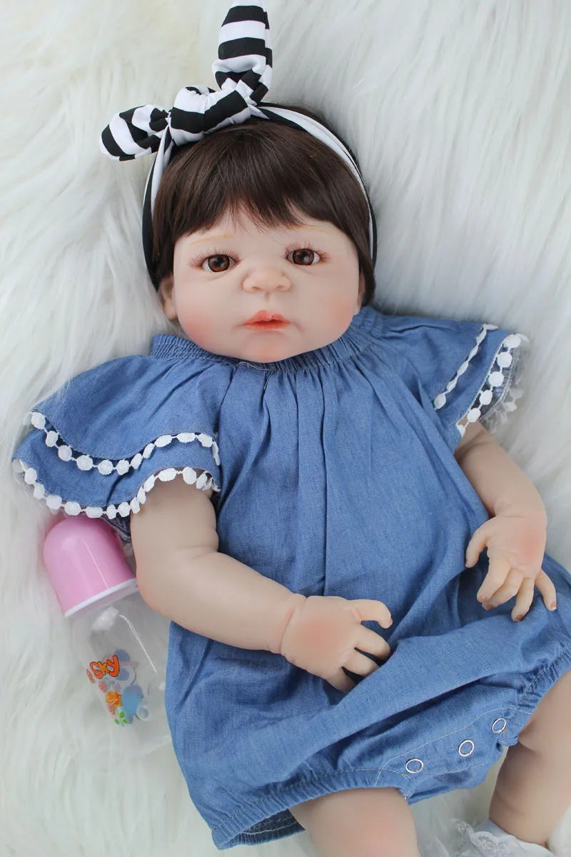 BZDOLL, 55 см, полностью силиконовый корпус, Reborn Baby Doll, игрушка, как настоящая, 22 дюйма, новорожденная девочка, принцесса, младенцы, кукла, купание, игрушка, детский подарок
