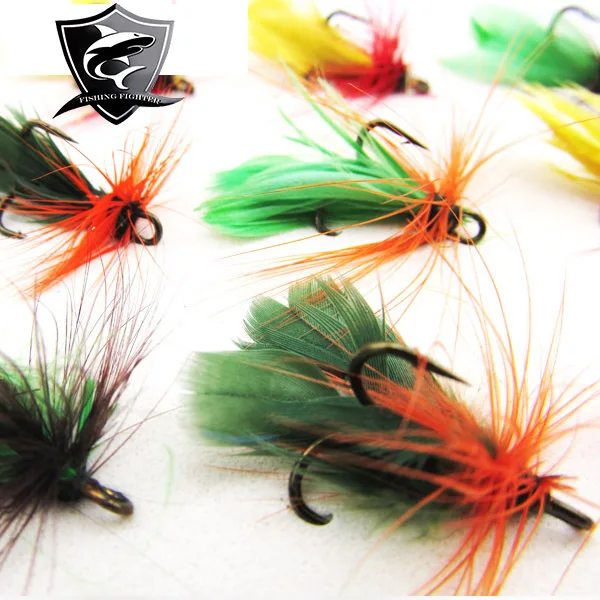 НОВЫЙ Бесплатная Доставка 60 шт./лот 100% Высокое Качество Рыбалки Приманки Fly Treble