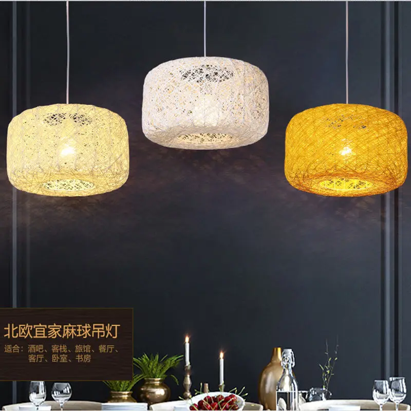 

Modern Retro Loft LED E27 Bamboo Rattan Canework Rustic Bedroom Reading Room Chandelier DropLight Lamp Pendant Home Decor Gift