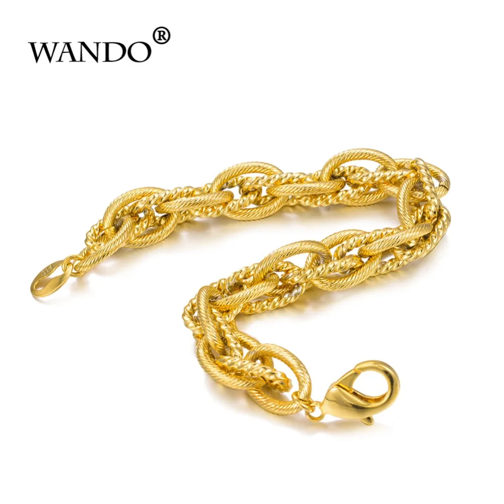 bracelet homme Ethnic Hip hop Chain&ampLink Bracelet gold colour Men Jewelry Lobster Snake Chain Gifts Ramadan b48 | Украшения и