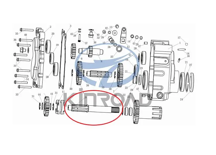 KINROAD 250CC картинг двойное зубчатое колесо ось коробки передач диаметр 26 мм для