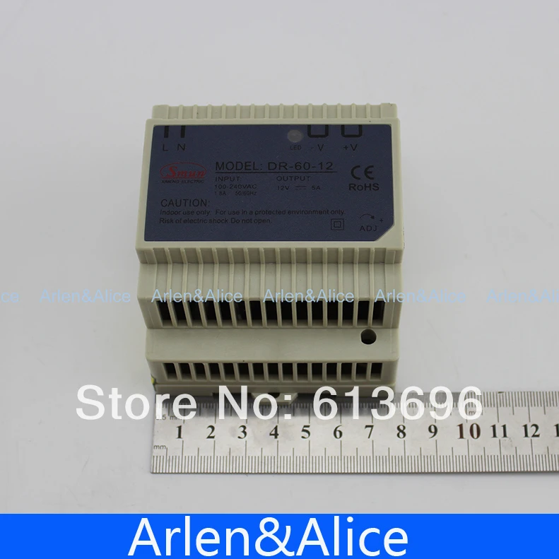 60 Вт 12В 5А din рейка с одним выходом импульсный источник питания AC в DC SMPS|power supply for