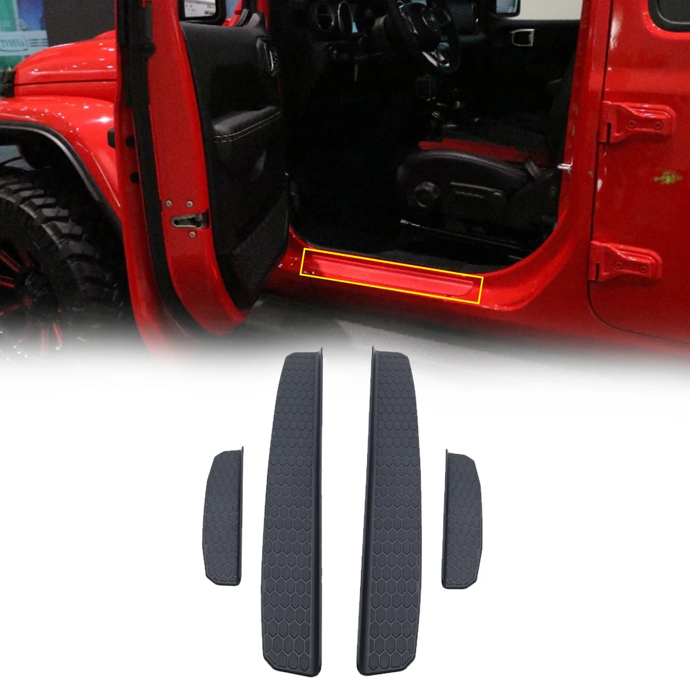 Черная 4 дверная Пластиковая Накладка на порог для JEEP WRANGLER 2018 JL Автомобильная