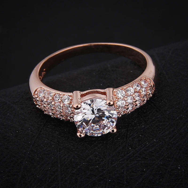 Кольца из розового золота для женщин Модные Винтажные Свадебные обручальные