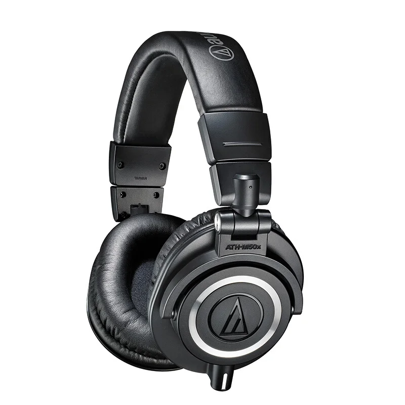 black Оригинальные Audio-Technica ATH-M50x, профессиональные мониторные наушники, закрытые сзади, динамические Накладные Наушники Hi-Fi, складные наушники G - Цвет: black