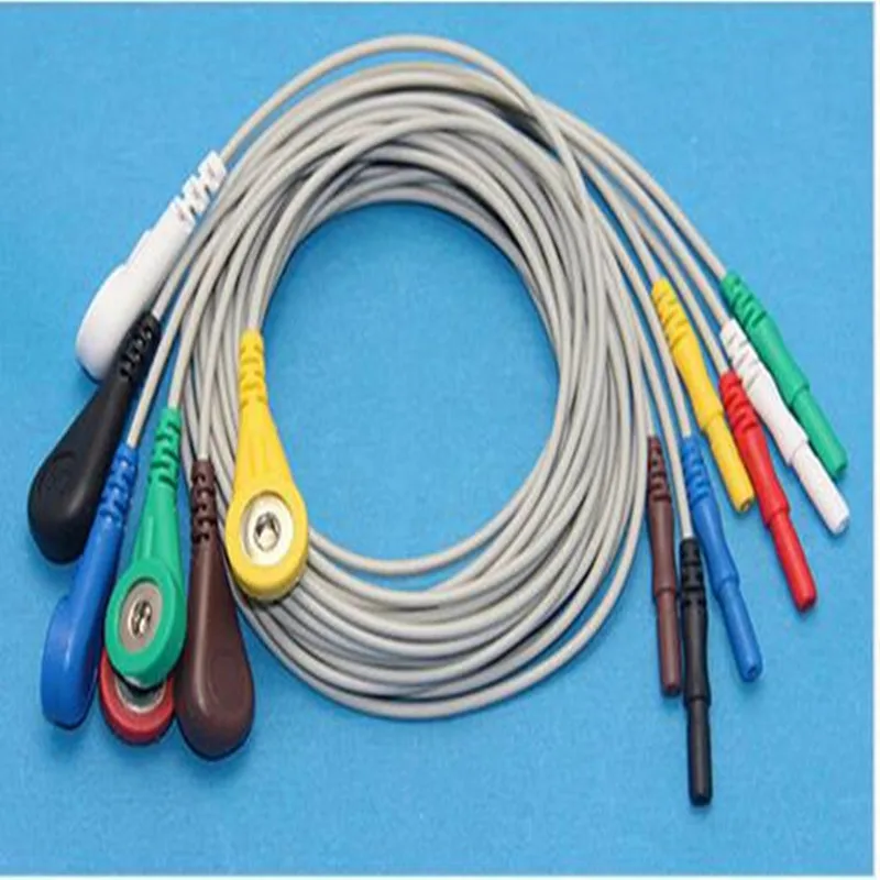 Бесплатная доставка AAAMI holter recorder ECG leadwire 7 проводов Snap AHA D1.5 to 4 0 Holter кабели для