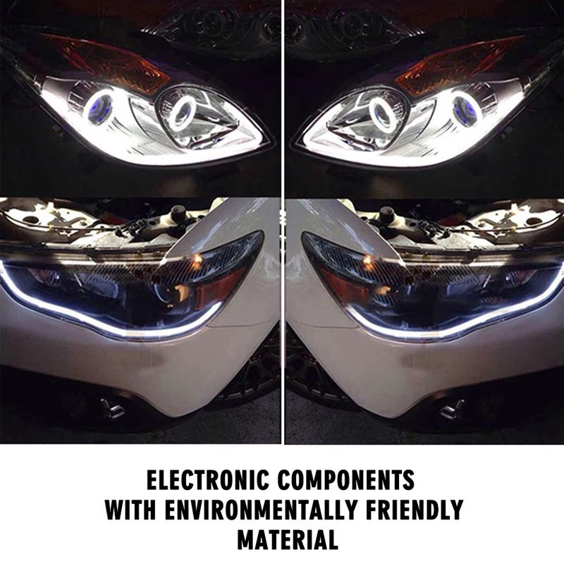 DRL Daytime Running Lights White Turn Signals Guide LED Strip Light for Headlight Assembly Drop Shipping diode lamps cars | Автомобили и
