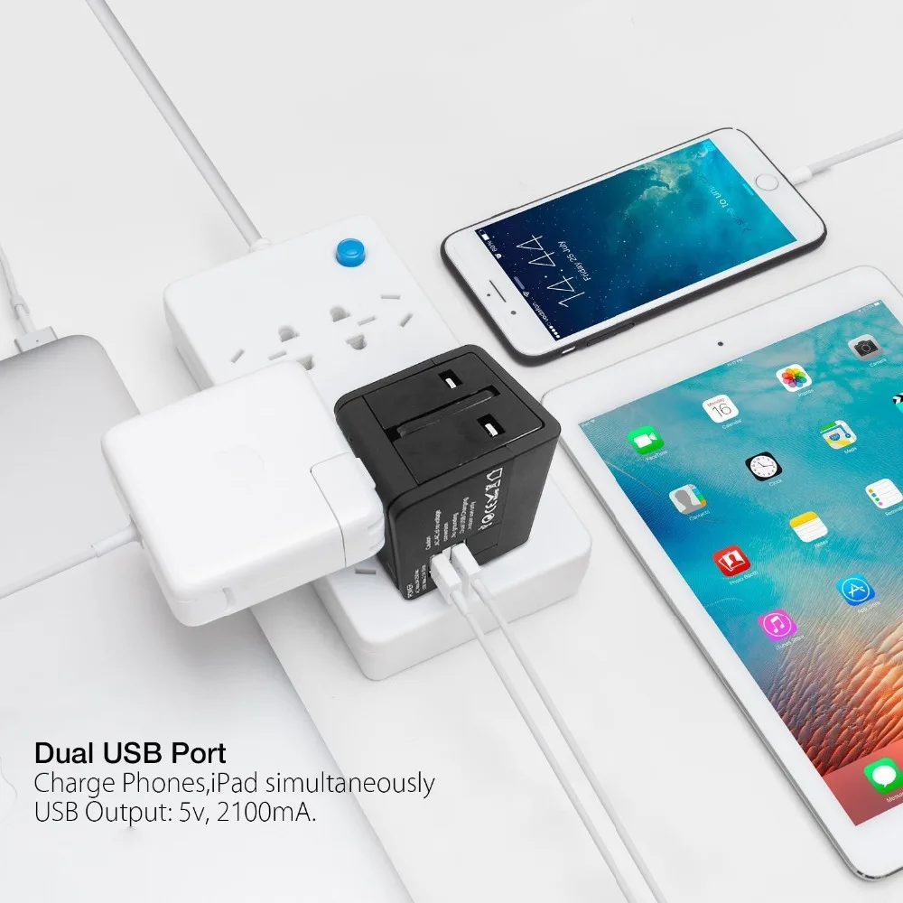 Дорожное зарядное устройство USB Международный адаптер питания для путешествий с