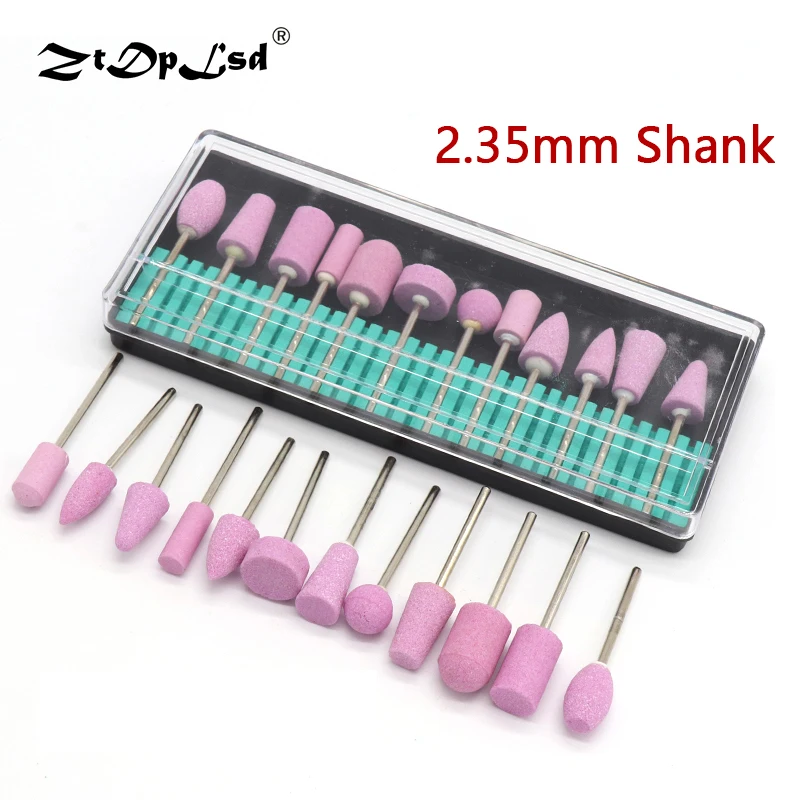 

12PCS Quartz Scrubs Stone Polishing Grinding Head Nail Drill Bits Kits Electric Points Machine Art Tools Ceramic Bit Nozzle