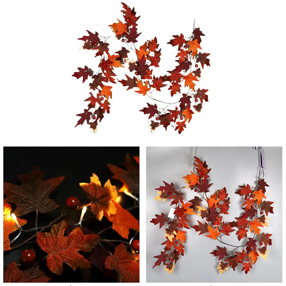 Благодарения венок гирлянды светильник s светодиоды с кленовыми листьями