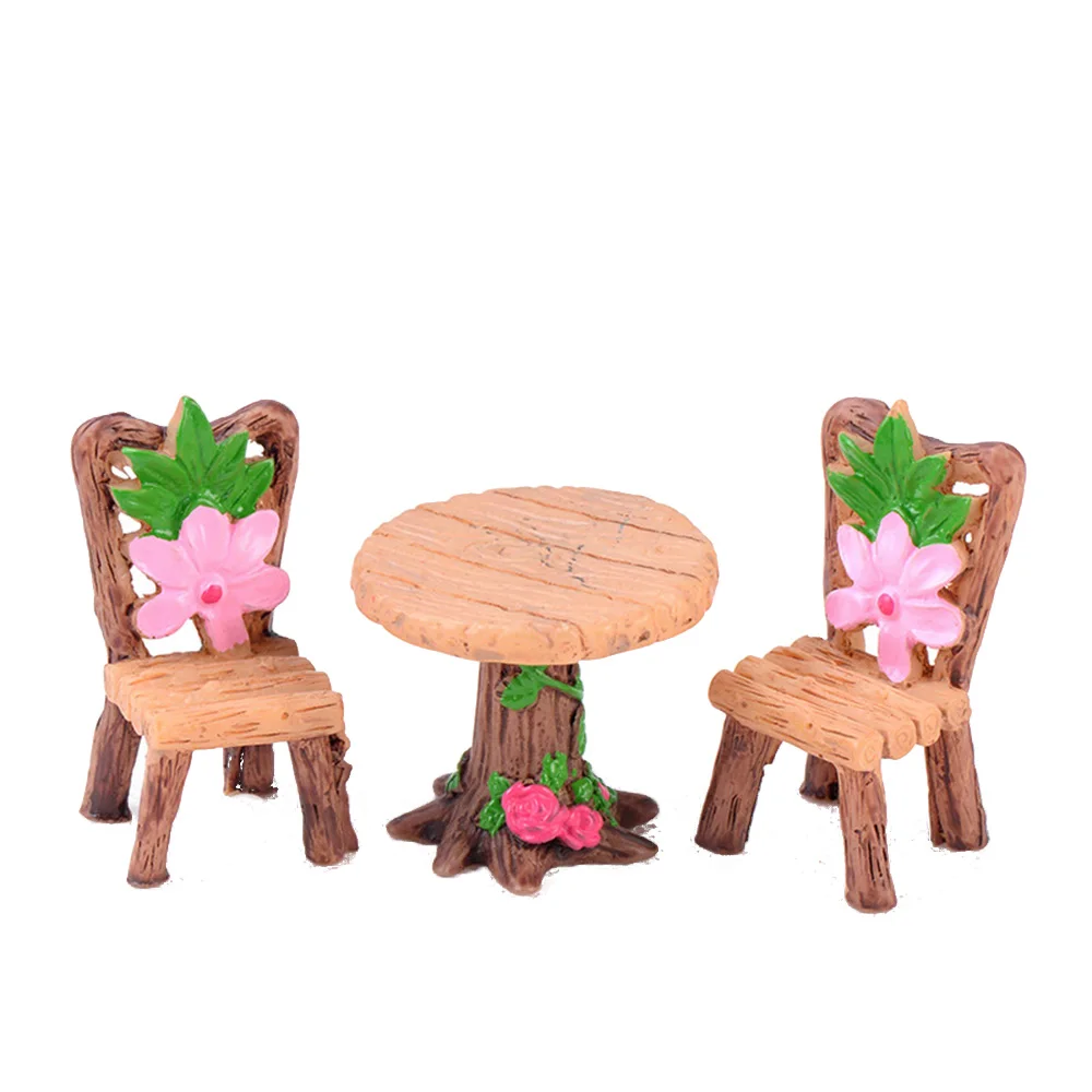 3 шт./компл. настольные и стулья сказочные садовые миниатюрные фигурки для