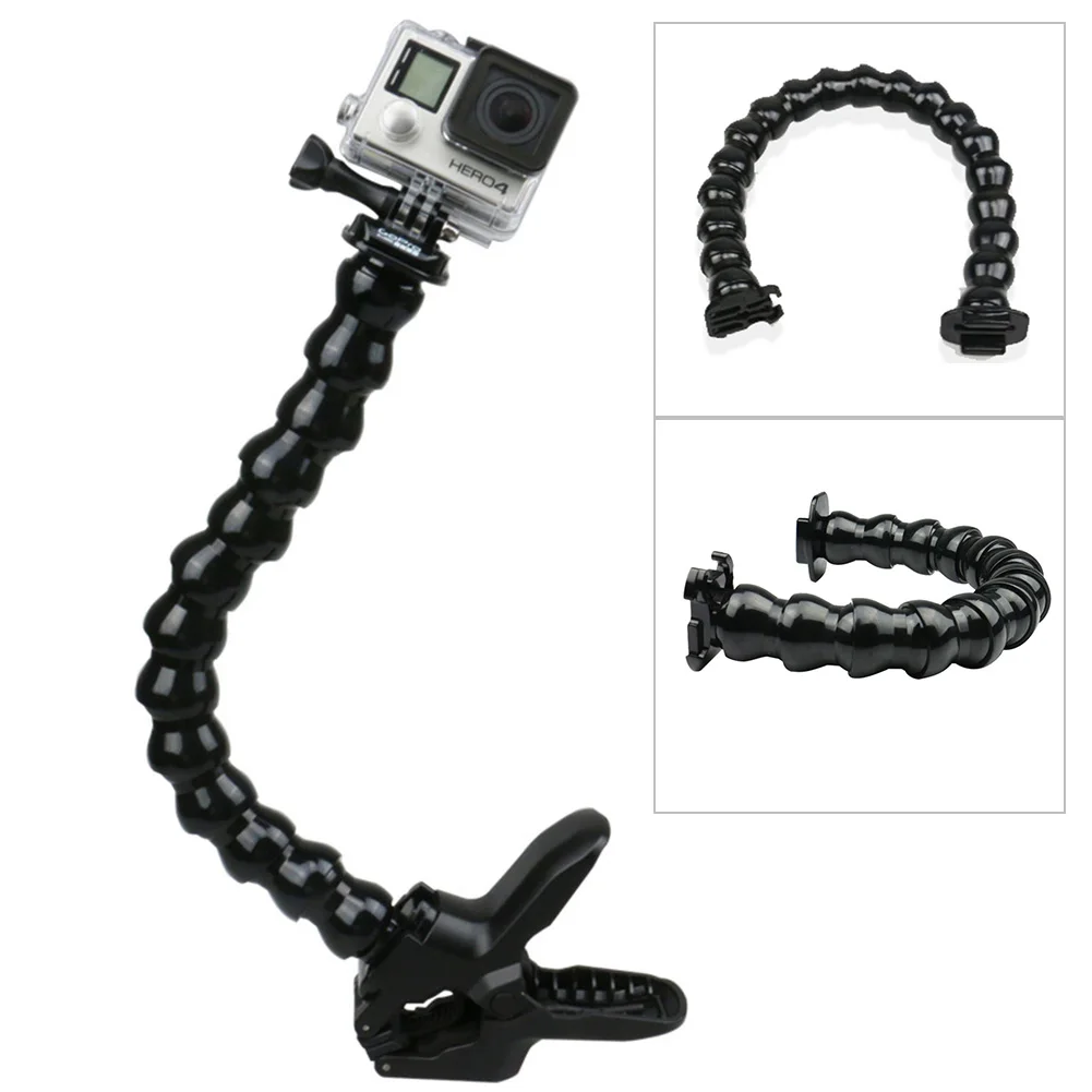 Высокое качество регулируемый челюстей Flex Clamp Mount изогнутая s-образная труба для экшн-камеры GoPro Hero 4 3+ 3 2 1 SJ4000 Xiaomiyi спортивных Камера