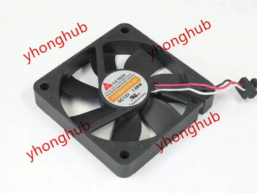 Вентилятор охлаждения сервера Y.S TECH FD1260107B-2R DC 12 В 1,68 Вт 3 провода 60x60x10 мм