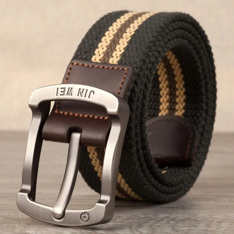 Army green stripes Военный ремень с пряжкой для спорта на открытом воздухе, тактический ремень для мужчин и женщин, высококачественные холщовые ремни для джинсов, мужские роскошные повседневные ремни - Цвет: Army green stripes